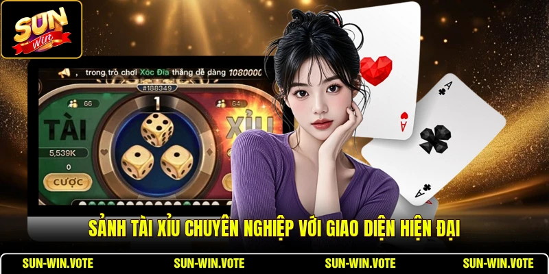 Sảnh tài xỉu chuyên nghiệp với giao diện hiện đại